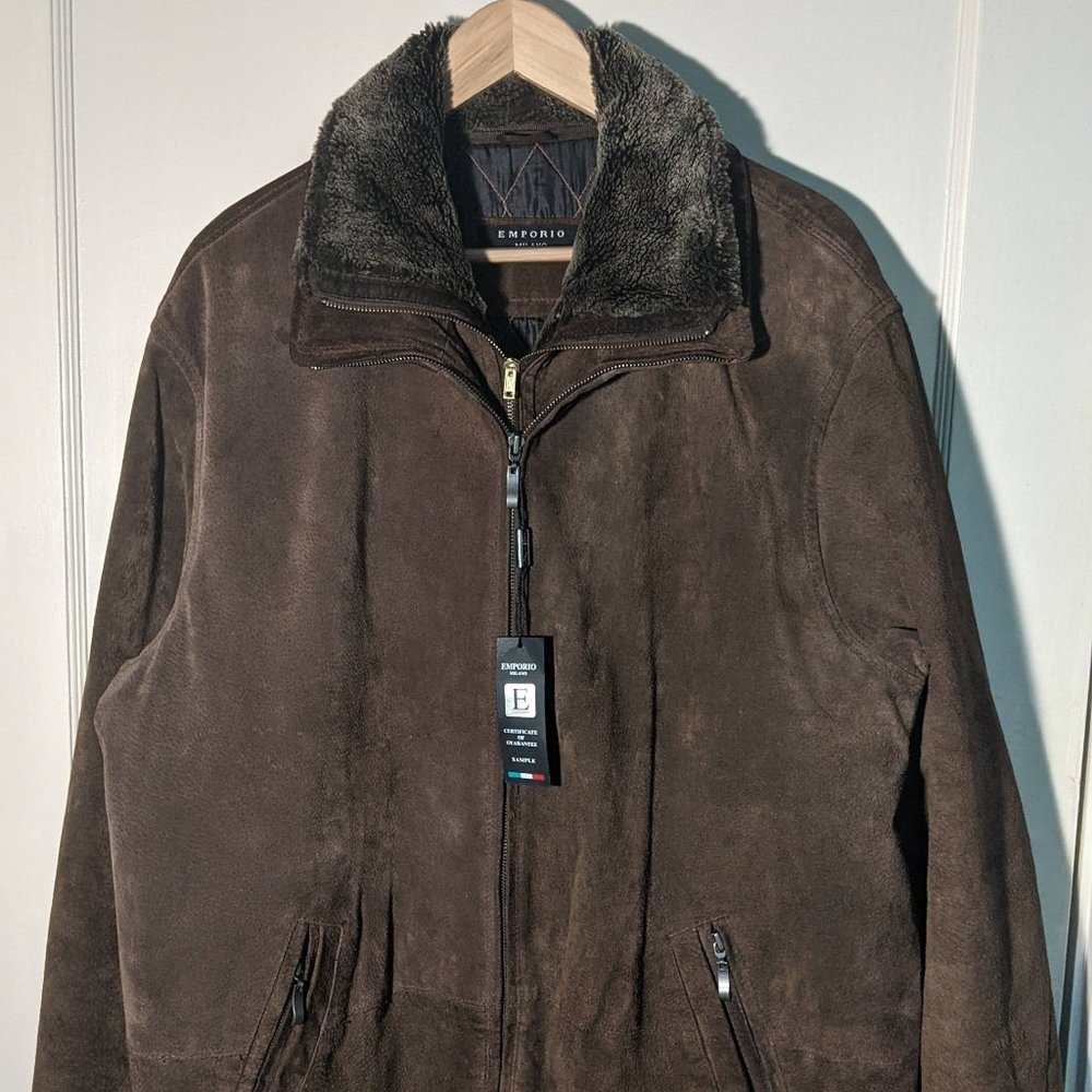 Emporio Milano Luxury Men's Pig Split Jacket Faux Fur Lining Paris Boutique